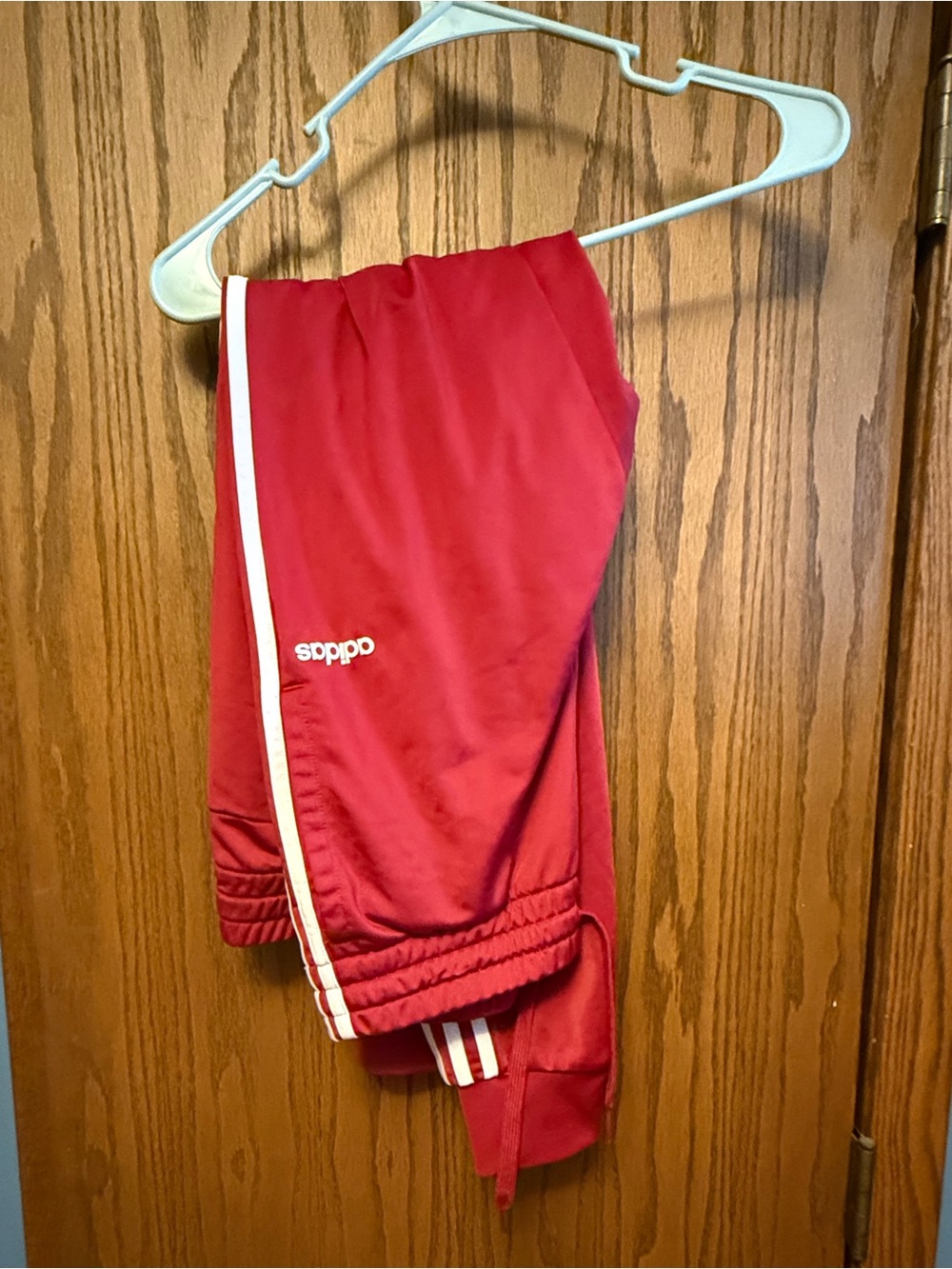 Adidas Red and White Joggers - Picture 2 of 5
